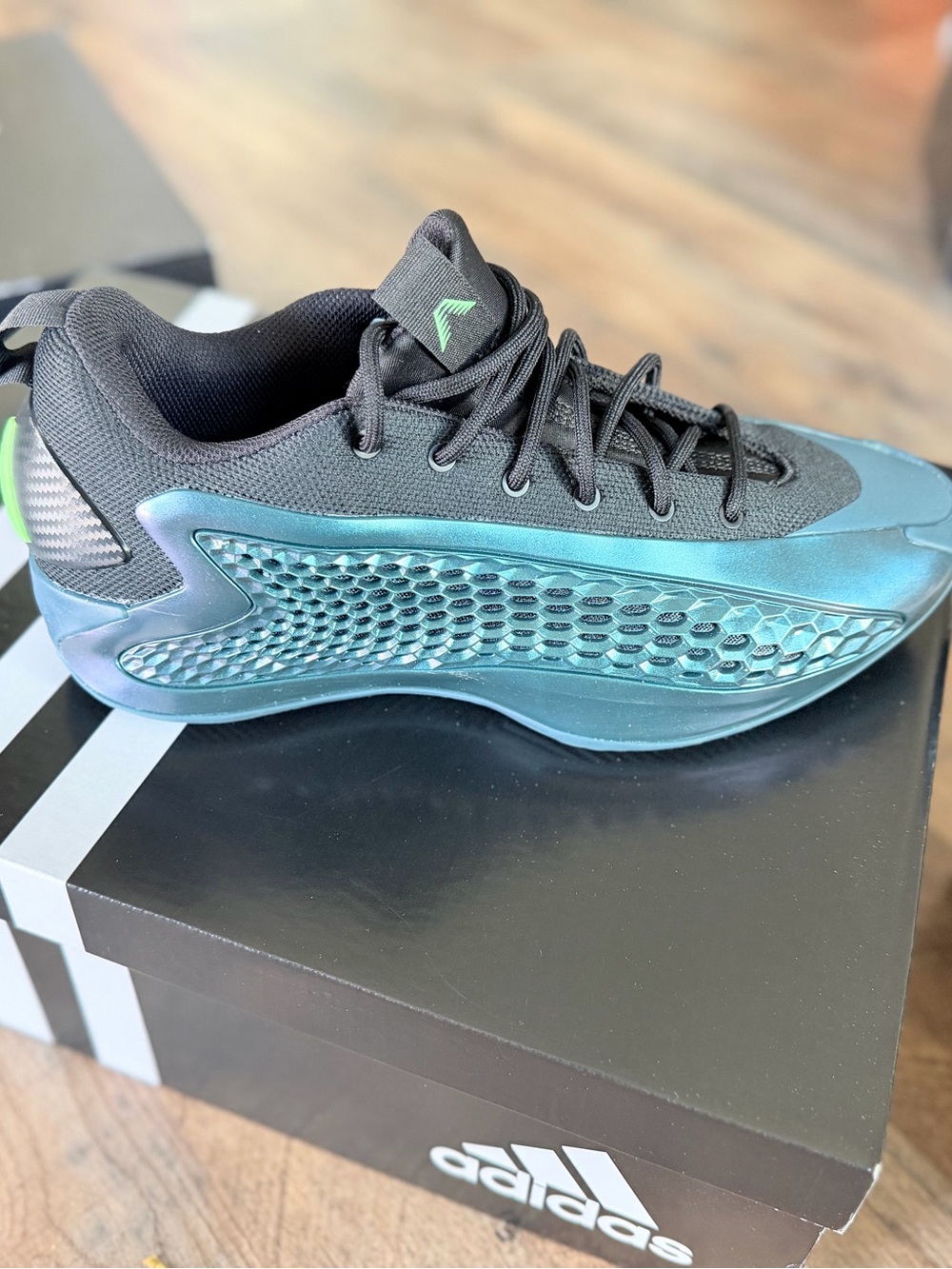 adidas Men’s Black and Teal Iridescent Trainer